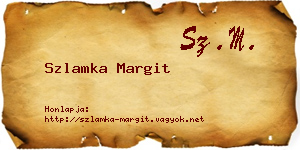 Szlamka Margit névjegykártya