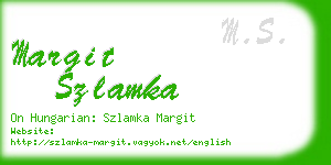 margit szlamka business card